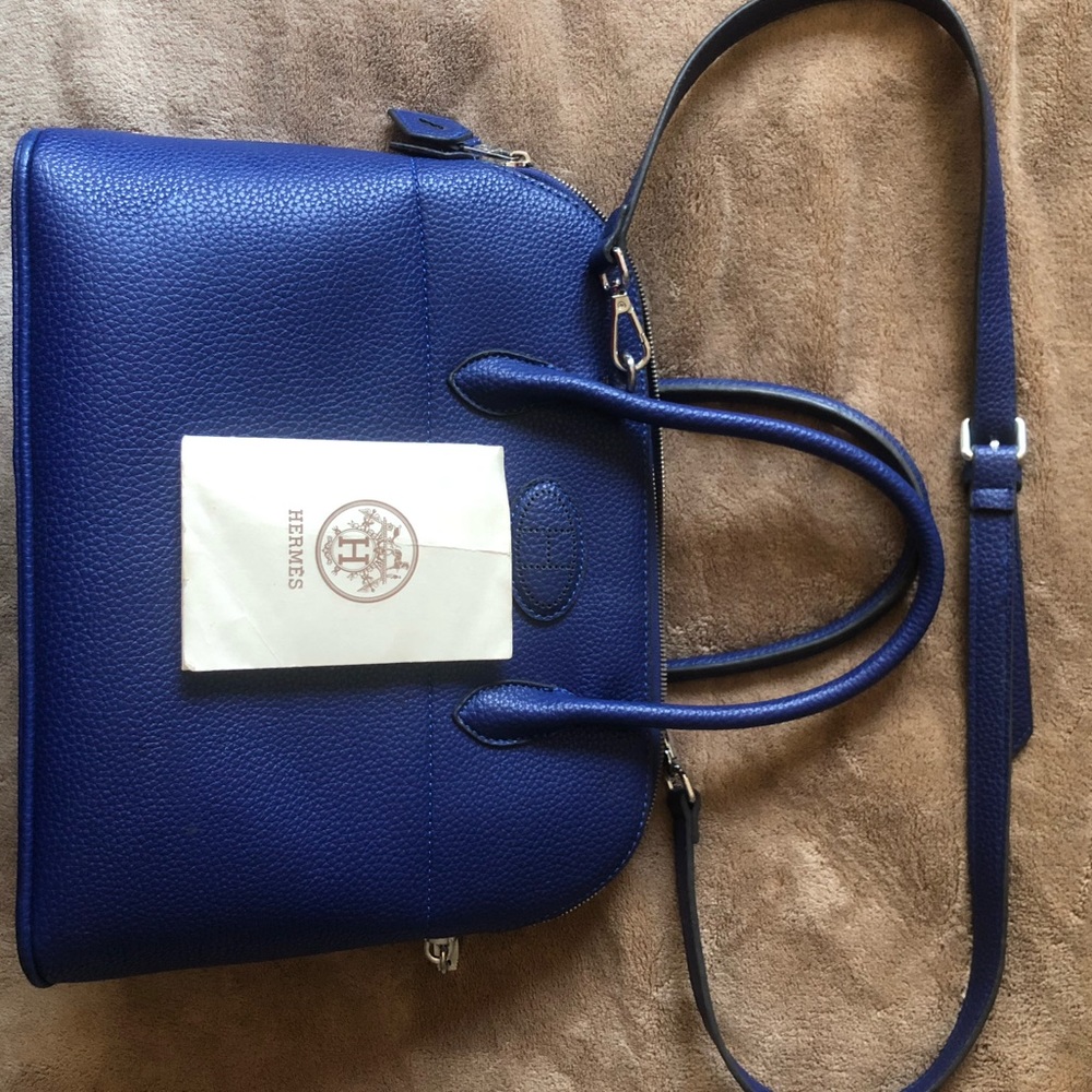 Blue Hermès Bolide 31 bag